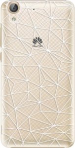 Plastové pouzdro iSaprio - Abstract Triangles 03 - white - Huawei Y6 II