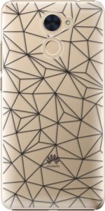 Plastové pouzdro iSaprio - Abstract Triangles 03 - black - Huawei Y7 / Y7 Prime