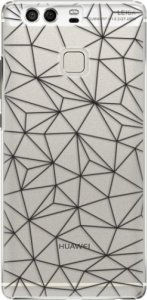 Plastové pouzdro iSaprio - Abstract Triangles 03 - black - Huawei P9