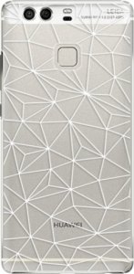 Plastové pouzdro iSaprio - Abstract Triangles 03 - white - Huawei P9