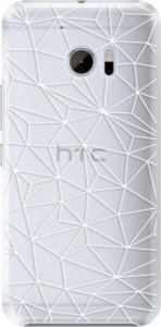 Plastové pouzdro iSaprio - Abstract Triangles 03 - white - HTC 10