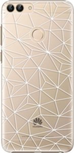 Plastové pouzdro iSaprio - Abstract Triangles 03 - white - Huawei P Smart