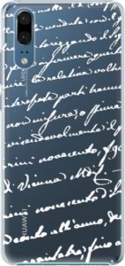 Plastové pouzdro iSaprio - Handwriting 01 - white - Huawei P20
