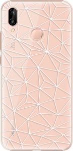 Plastové pouzdro iSaprio - Abstract Triangles 03 - white - Huawei P20 Lite