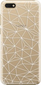 Plastové pouzdro iSaprio - Abstract Triangles 03 - white - Huawei Honor 7S