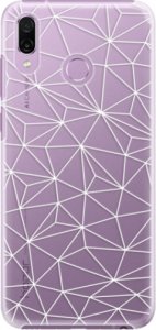 Plastové pouzdro iSaprio - Abstract Triangles 03 - white - Huawei Honor Play