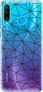 Plastové pouzdro iSaprio - Abstract Triangles 03 - black - Huawei P30 Lite