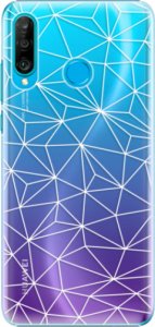 Plastové pouzdro iSaprio - Abstract Triangles 03 - white - Huawei P30 Lite