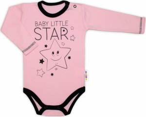 Baby Nellys Body dlouhý rukáv, růžové, Baby Little Star, vel. 62