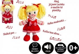 Panenka Lucinka hadrová plyš 30 cm česky zpívající na kartě