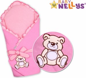 Baby Nellys Zavinovačka s výztuží Teddy Bear - jersey - růžová
