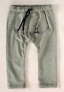 K-Baby Stylové dětské kalhoty, tepláky s klokankovou kapsou - šedé, vel. 74