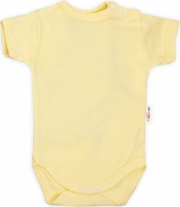 Baby Nellys Bavlněné body krátký rukáv - žluté, vel. 68