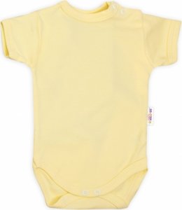 Baby Nellys Bavlněné body krátký rukáv - žluté, vel. 74