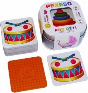 Pexeso Pro děti 64 karet v plechové krabičce 6x6x4cm 9ks v boxu