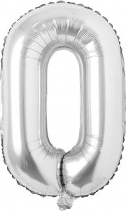 Nafukovací balónky čísla maxi stříbrné - 0