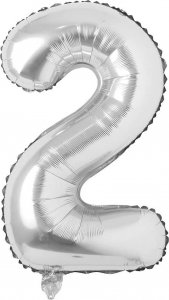 Nafukovací balónky čísla maxi stříbrné - 2