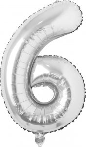 Nafukovací balónky čísla maxi stříbrné - 6
