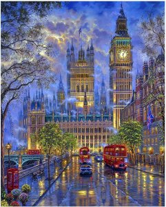 Maľba podľa čísel - Londýn, plátno mimo rámu