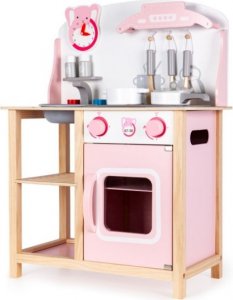 Eco Toys Dřevěná kuchyňka s příslušenstvím, 75 x 59,5 x 29,5 cm - bílá