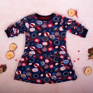 K-Baby Dívčí bavlněné šaty, Ovoce - granátové, vel. 74
