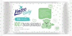 Vlhčené ubrousky LINTEO BABY 100% Biodegradable, 48 ks v balení