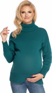 Be MaaMaa Těhotenský svetr, rolák - zelený