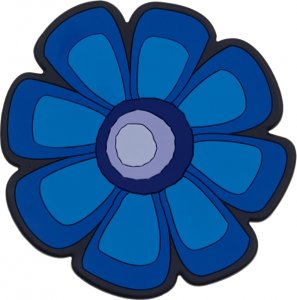 Kuchyňská podložka - 10x10 cm - květ modrý