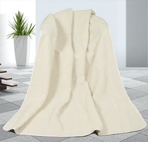 Evropské merino deka bílá 450g/m2 - 155x200 cm - deka bílá