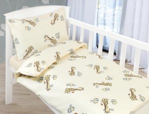 Dětské povlečení agáta bavlněné - Béžová žirafa - 90x135, 45x60