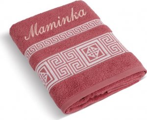 Froté ručník řecká kolekce se jménem MAMINKA - 50x100 cm - terakota