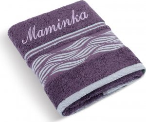 Froté ručník Vlnka se jménem MAMINKA - 50x100 cm - burgundy