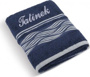Froté ručník Vlnka se jménem TATÍNEK - 50x100 cm - modrá