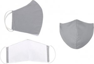 Ústní rouška bavlněná na gumičku s vnitřní kapsou - délka oblouku 16cm - uni šedá