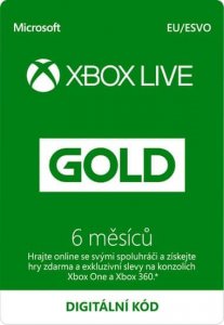 Microsoft Xbox Live Gold Membership - Xbox 360, Xbox One karta předplatného (6 měsíců)