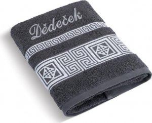 Froté ručník řecká kolekce se jménem DĚDEČEK - 50x100 cm - tmavě šedá