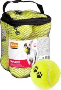 Hračka pes Tenisové míčky 12ks 6cm žlutá KAR