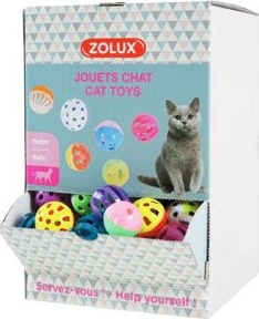 Hračka kočka Display zvonící míčky 204ks Zolux