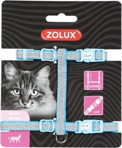 Postroj kočka SHINY nylon modrý Zolux