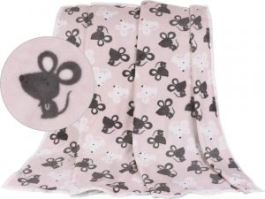 ELLA dětská přikrývka - Myšky šedé na růžovém podkladu - 100x155