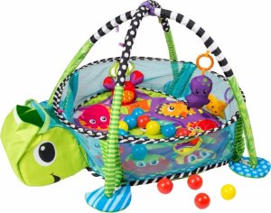 Vzdělávací hrací deka s 30 míčky Eco Toys - Želvička