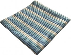 Vaflový ručník 50x100 cm modrý - bavlna