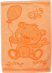 Dětský ručník Bear orange 30x50 cm - bavlna