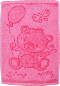Dětský ručník Bear pink 30x50 cm - bavlna