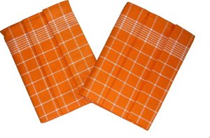 Utěrka Pozitiv Egyptská bavlna 50x70 cm oranžová/bílá 3 ks