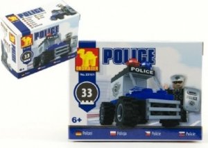 Stavebnice Dromader Policie Auto 23101 33ks v krabici 9,5x7x4,5cm