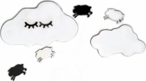 Adam Toys Dekorace na zeď - Spící mráček s ovečkama, bílý/černý