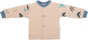 Mamatti Novozenecká bavlněná košilka, kabátek, Dinosaurus - krémová s potiskem, vel. 68
