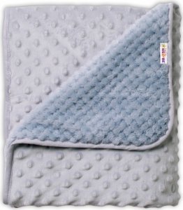 Baby Nellys Dětská luxusní oboustranná deka s minky 80x90 cm, šedá
