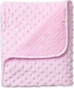 Dětská luxusní oboustranná deka s minky 80x90 cm, růžová, Baby Nellys